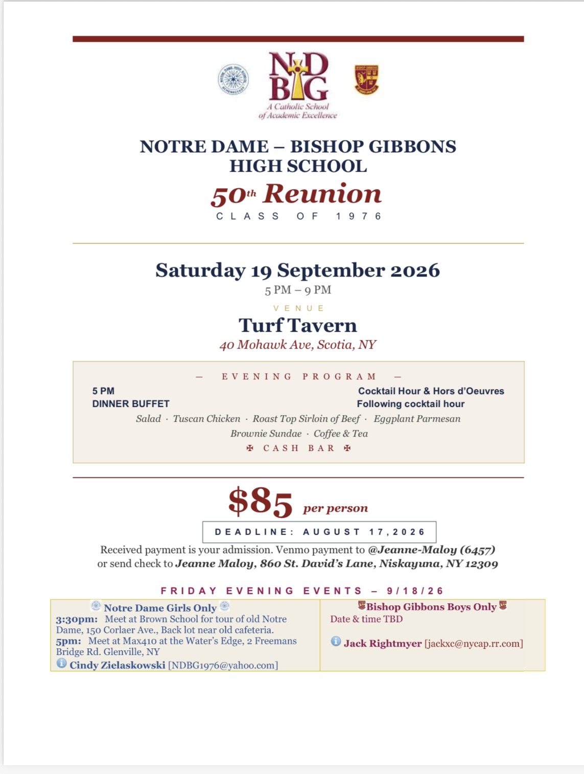 Class of 1976 Reunion Planned