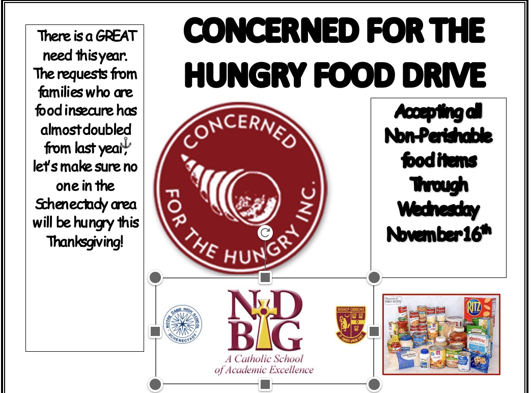 Collecting food for Concern for the Hungry