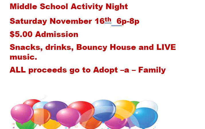 Middle School Activity Night Notre Dame Bishop Gibbons School